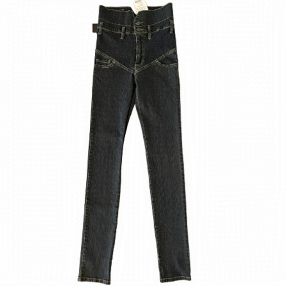 Cheap Monday Denim - Cheap Monday Super High Waisted Stretch Skinny 27/34 V-fit Navy Blue Denim Jeans